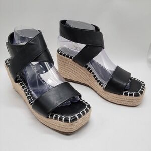 Women Ankle Strap Open Toe Espadrille Platform Wedge Sandals Vacation Sandals